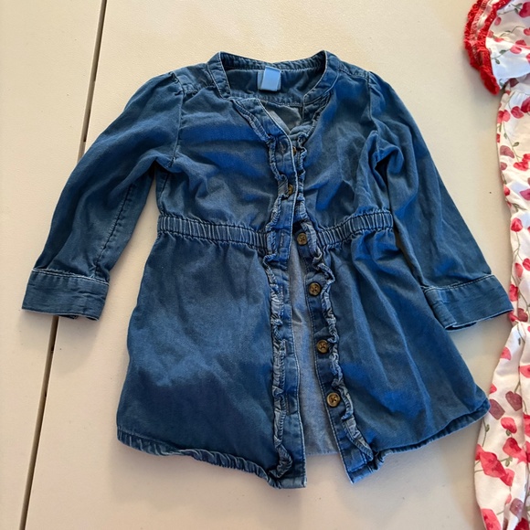 Toddler Jean dress and cherry jump suit . Sizes 18,18-24 month - Picture 4 of 5